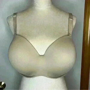 Cacique Bra With Multi-way Straps 42F Nude Beige Tan Underwire 5 Hook Full Cover